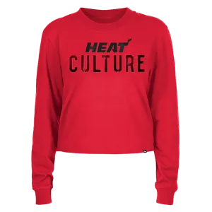 New Era HEAT Culture: Blood Red Women's Long Sleeve Crop