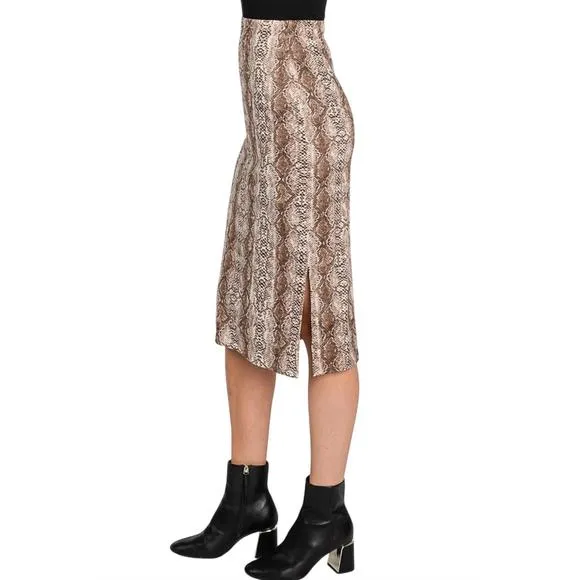 NEW JADE BY JANE python print midi skirt in mocha