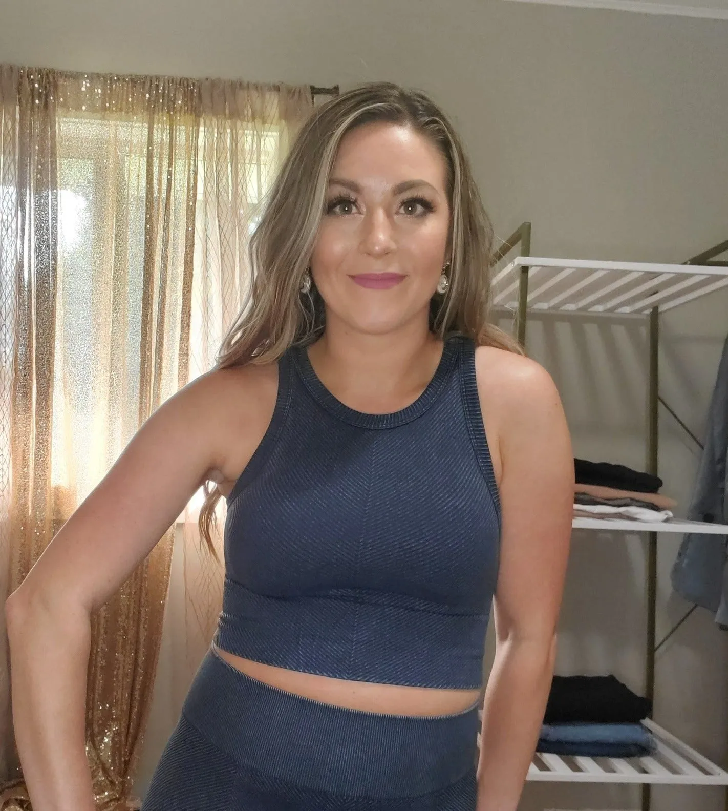 NikiBiki Vintage Chevron High-Neck Crop Top