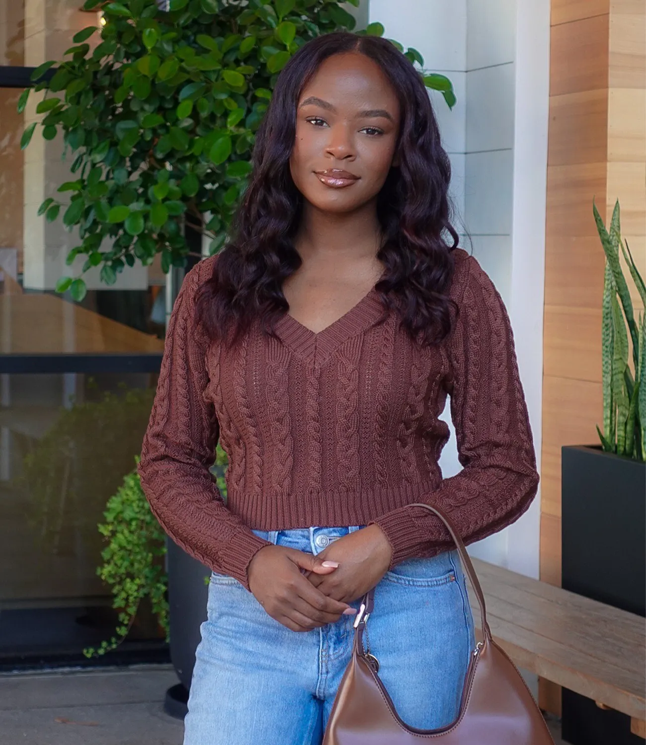 Noel Knitted Sweater(Brown)