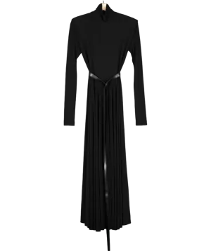 Norma Kamali Black Turtle Neck Midi Dress UK XS