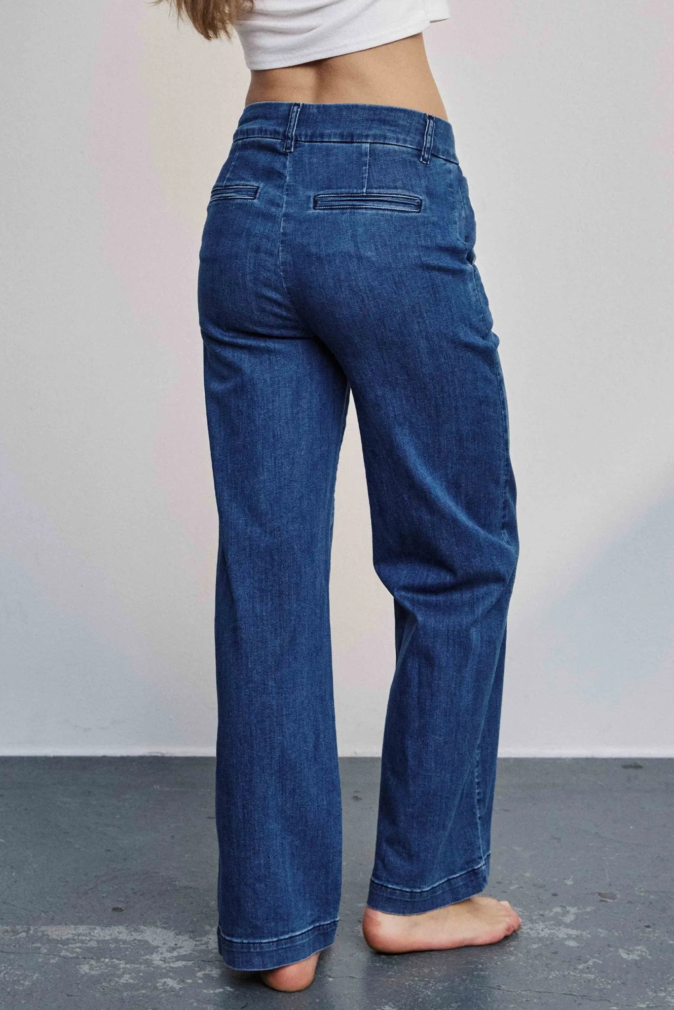 NUAMBER PANTS SHORT - Medium Blue Denim