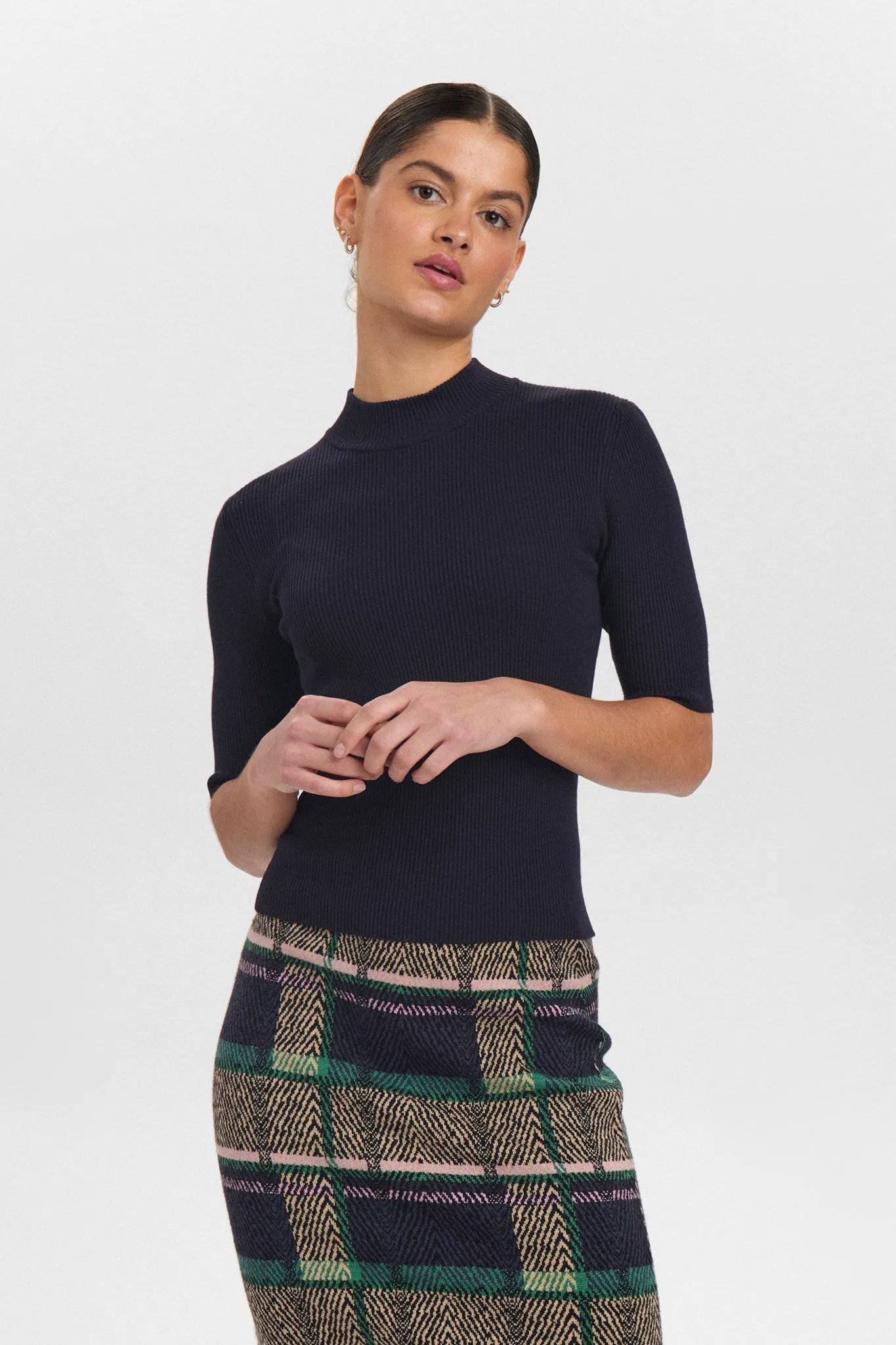 NUBIA SS PULLOVER CROPPED - Dark Sapphire