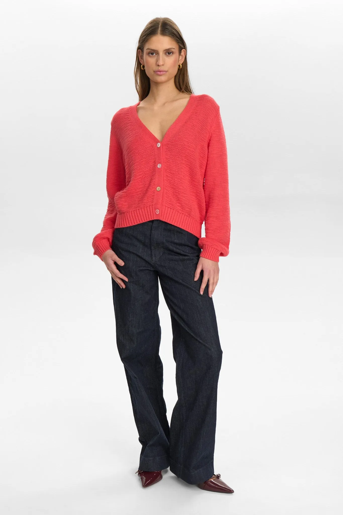 NUMIRNA CROPPED CARDIGAN - Geranium