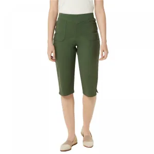 NWT Denim & Co. Womens Stretch Denim Pull-On Y-Yoke Pedal Pushers. A350985 Small