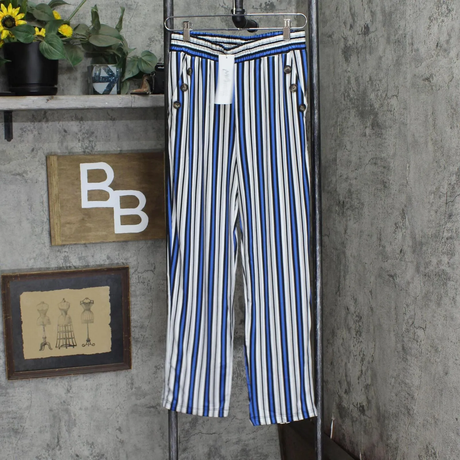 Ny Collection Womens Petite Wide Waist Pull On Pants PITP8615