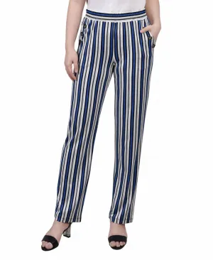 Ny Collection Womens Petite Wide Waist Pull On Pants PITP8615