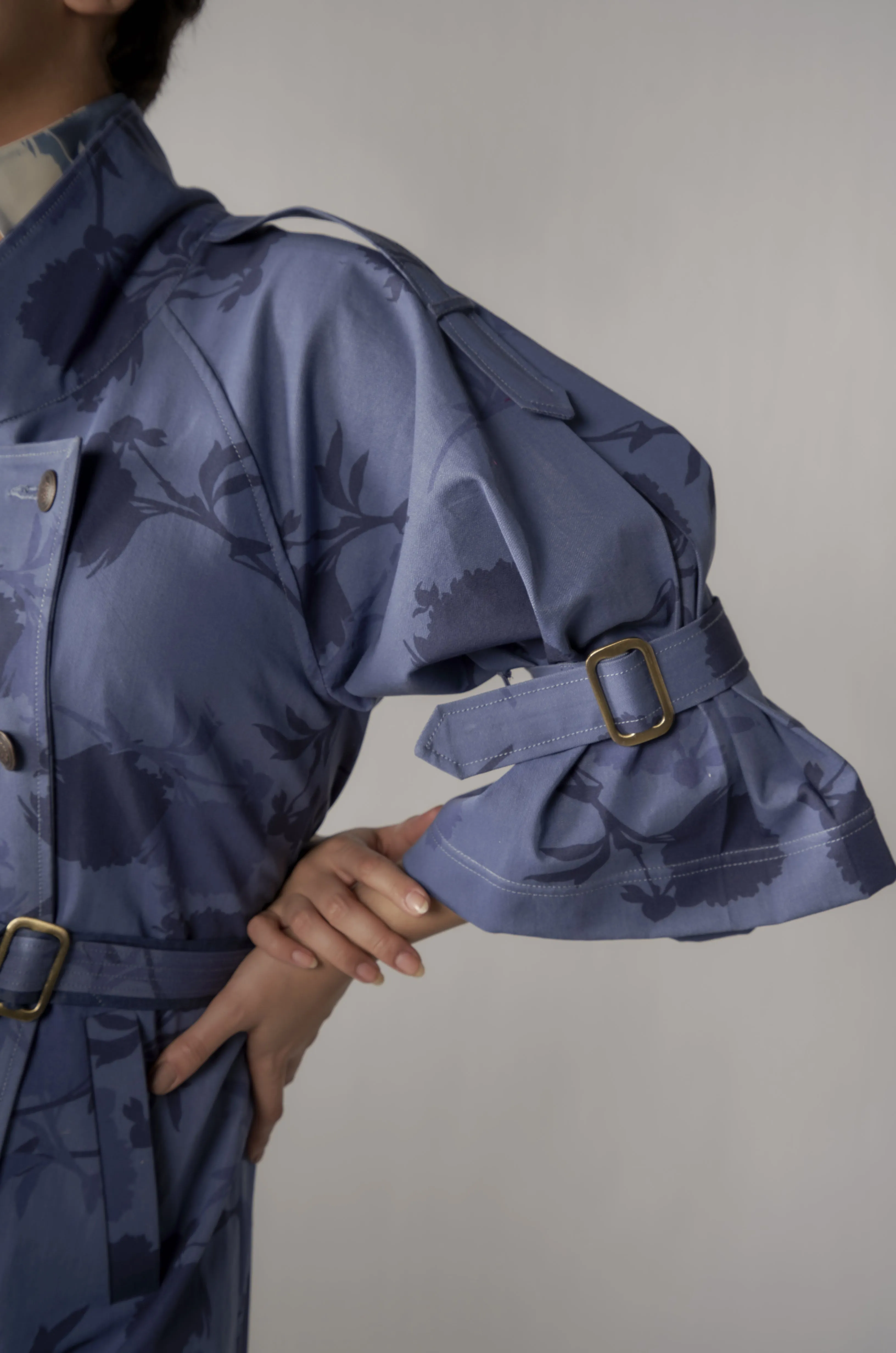Odette Denim Floral Trench