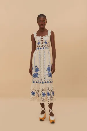 Off-White Richelieu Sunflower Midi Dress