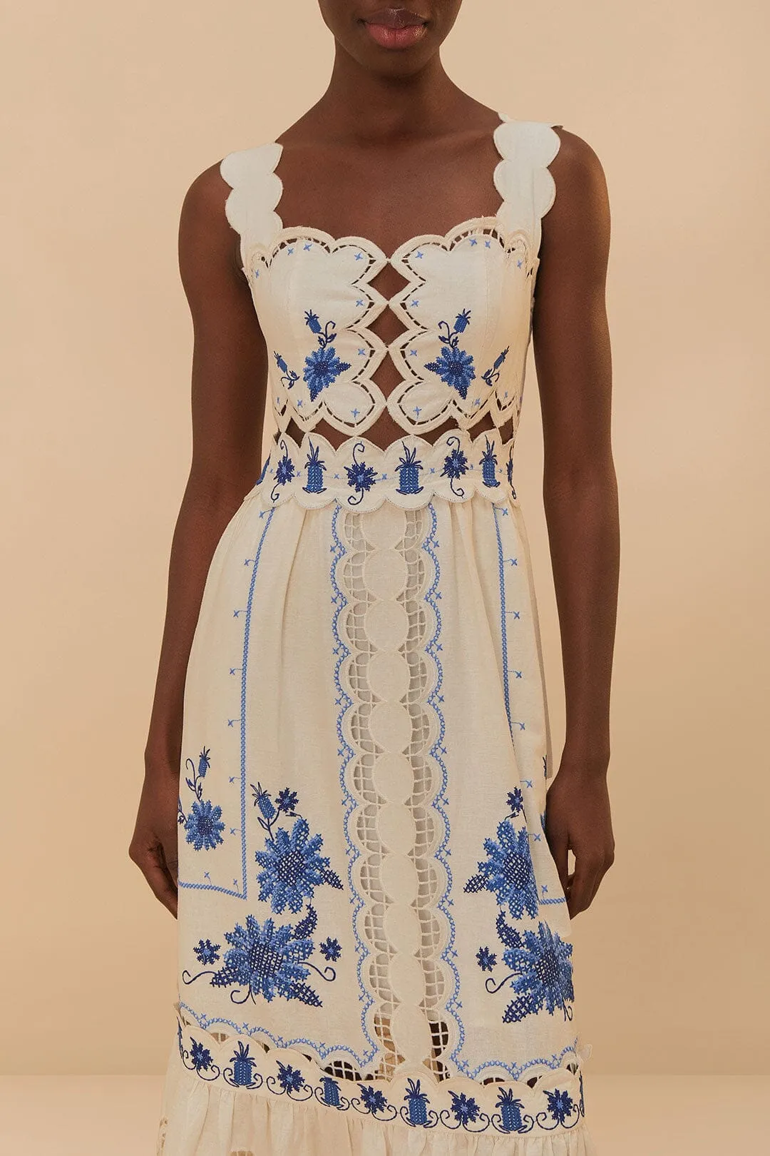 Off-White Richelieu Sunflower Midi Dress