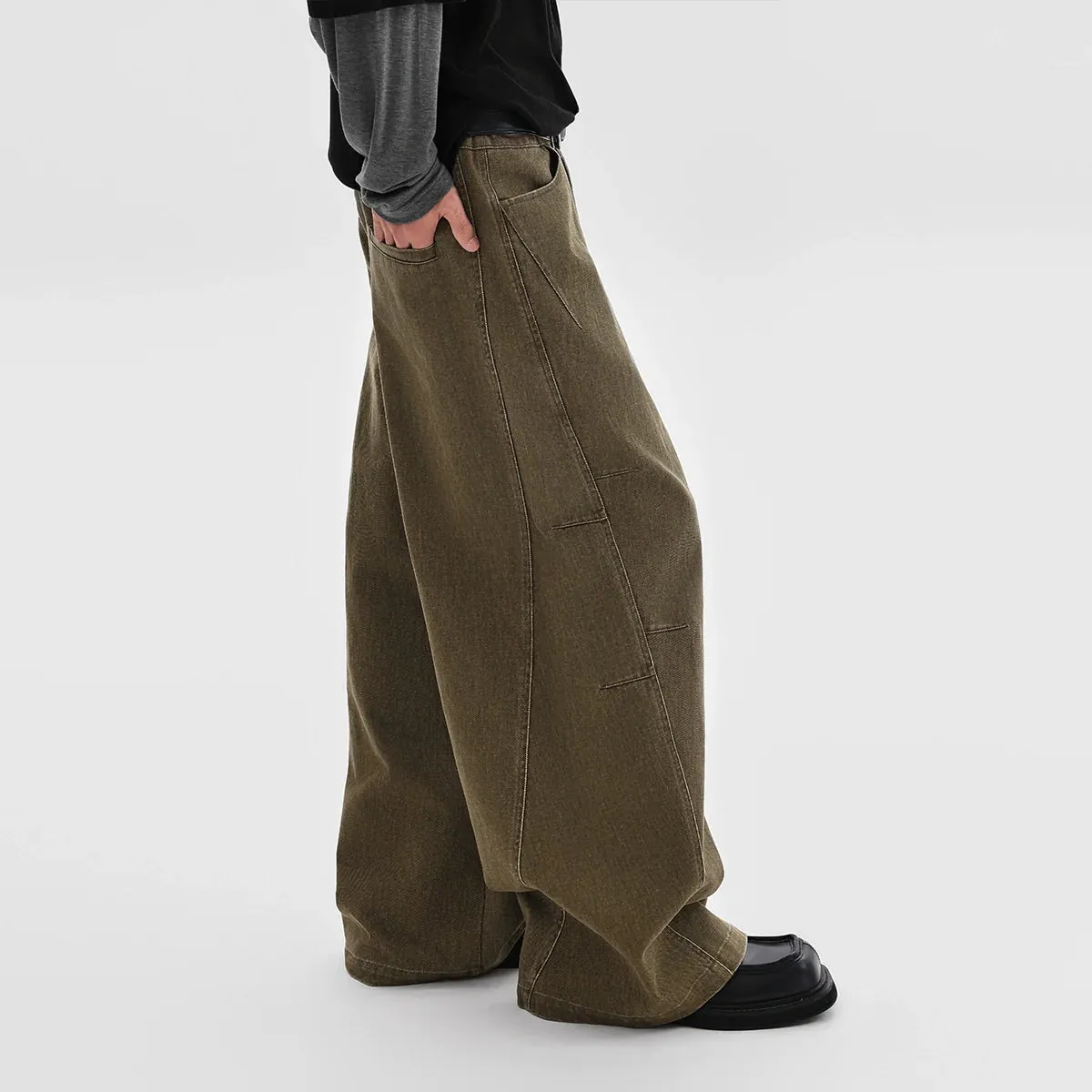 Olive Wide-Leg Pants