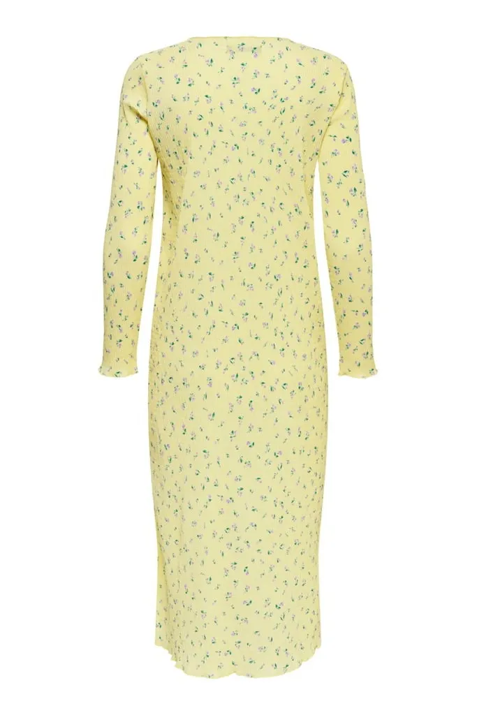 ONLMolly Langærmet Kjole - Gul Print