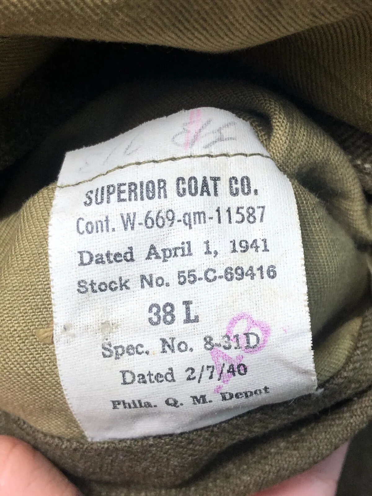 Original WW2 US Army Class A Dress Jacket 1941 - Private Ryan Prop - 38" Long