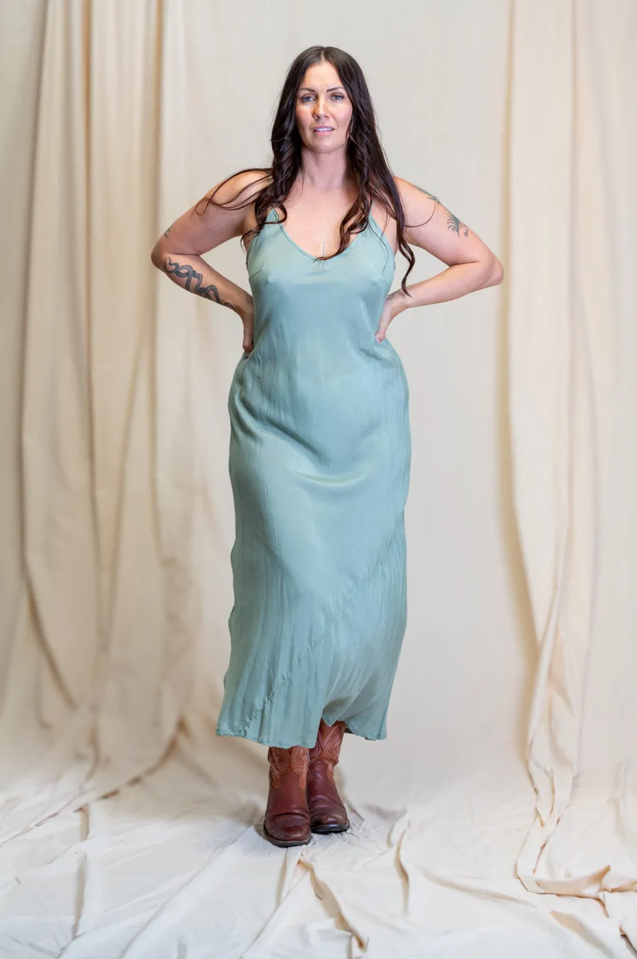 Otomo Linen Silk Slip Maxi