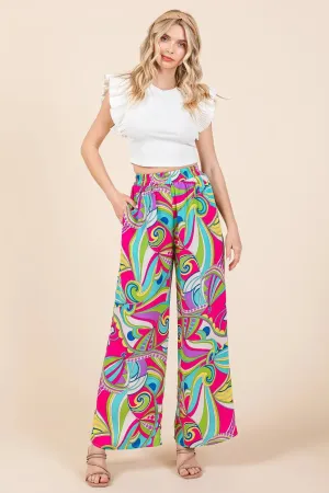 Out of This World Wide Leg Pants in Fuchsia
