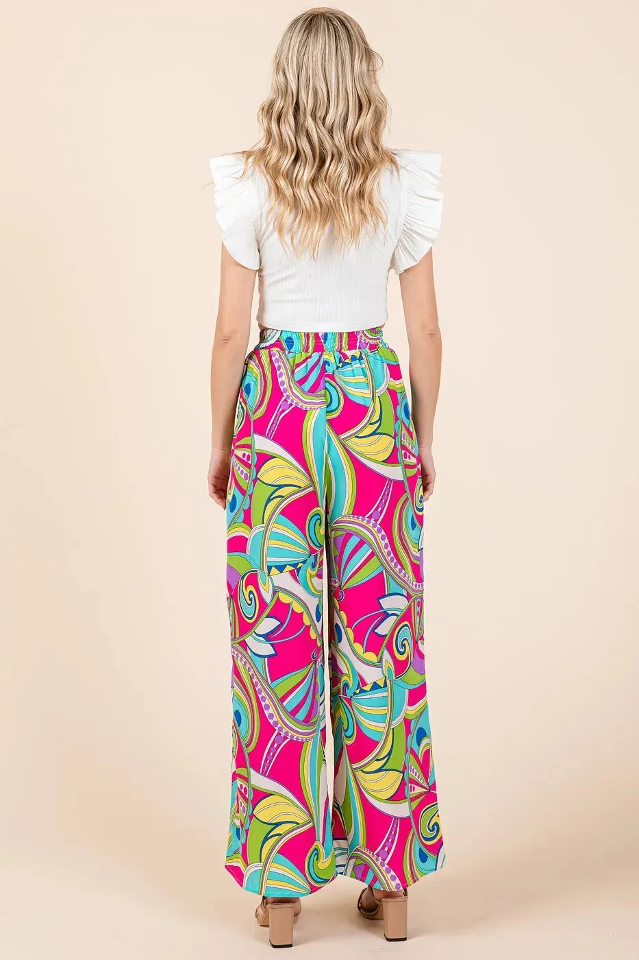 Out of This World Wide Leg Pants in Fuchsia