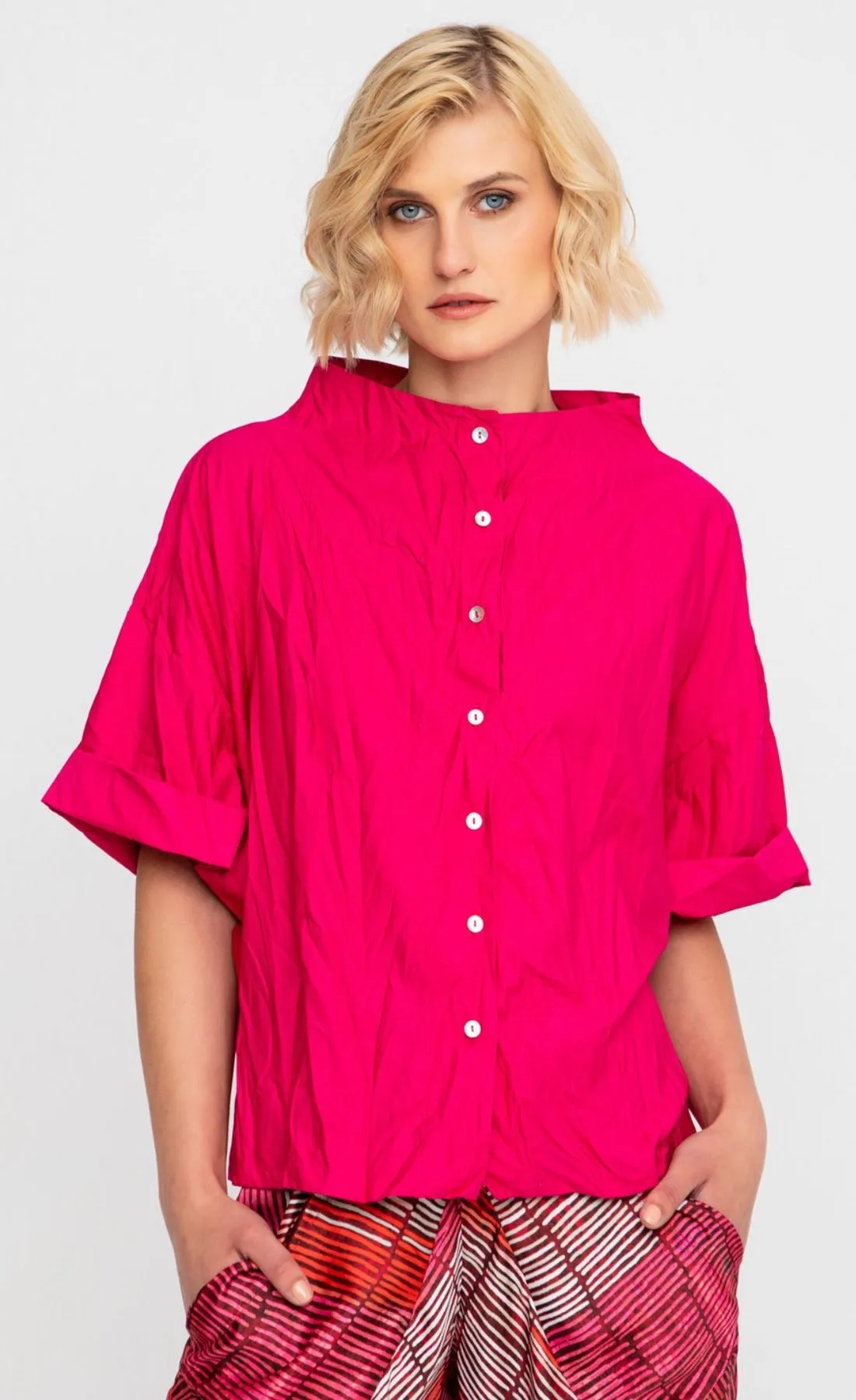 Ozai N Ku Crinkle Funnel Shirt