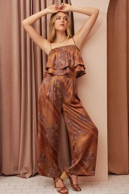 Parker Paisley Patchwork Print Satin Wide Leg Pants