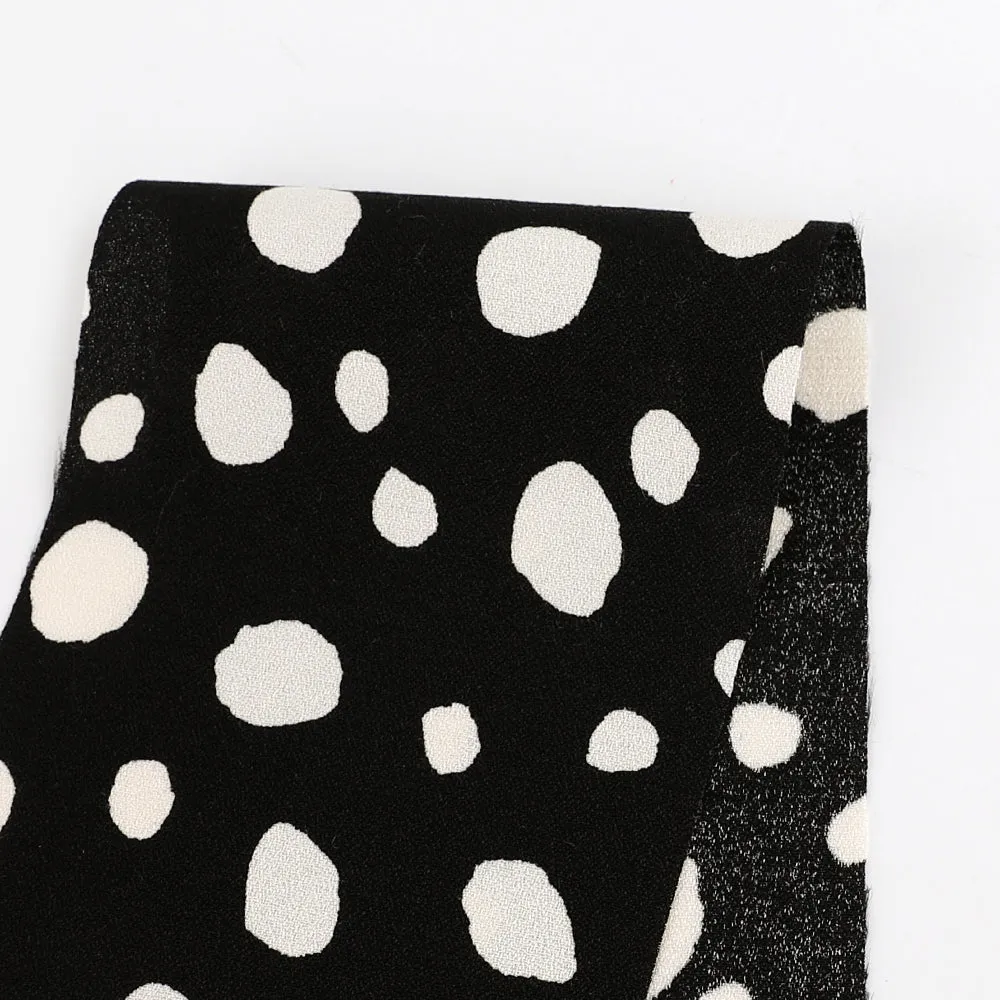Pebble Spot Viscose / Rayon Crepe - Black