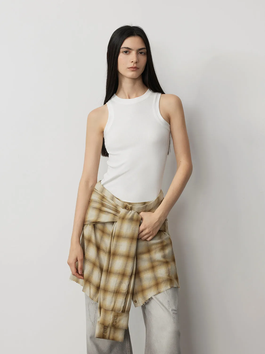 Plaid A-Line Skirt