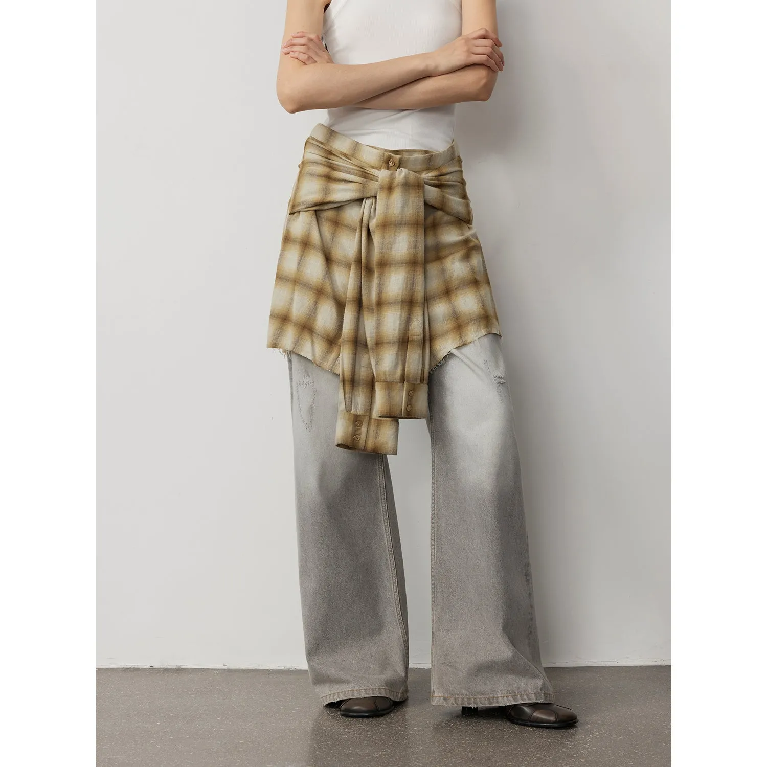 Plaid A-Line Skirt