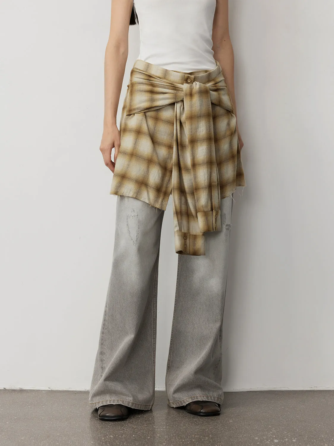 Plaid A-Line Skirt