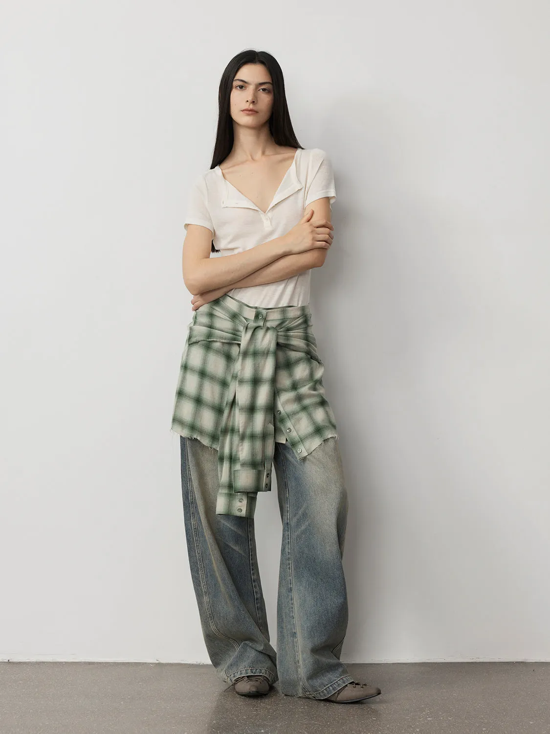 Plaid A-Line Skirt