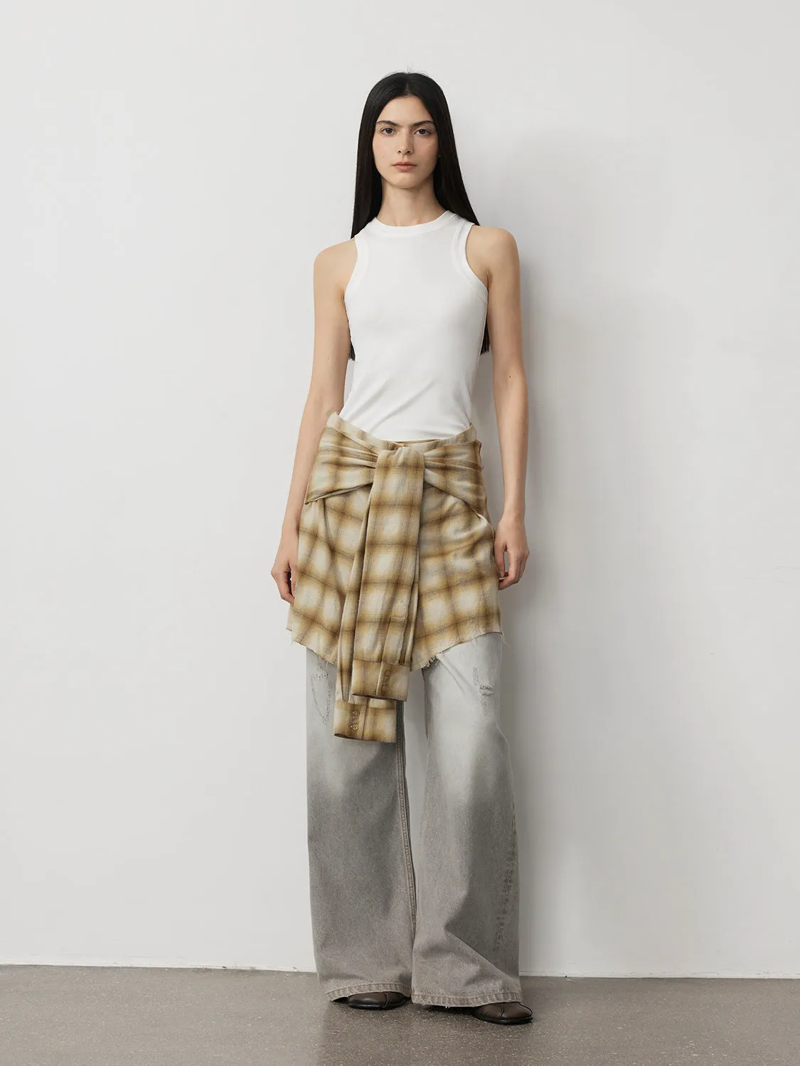 Plaid A-Line Skirt