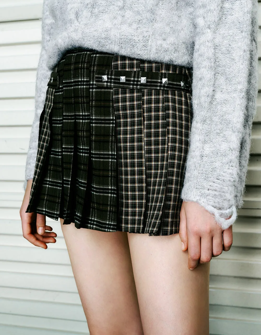 Plaid Mini A-Line Skirt