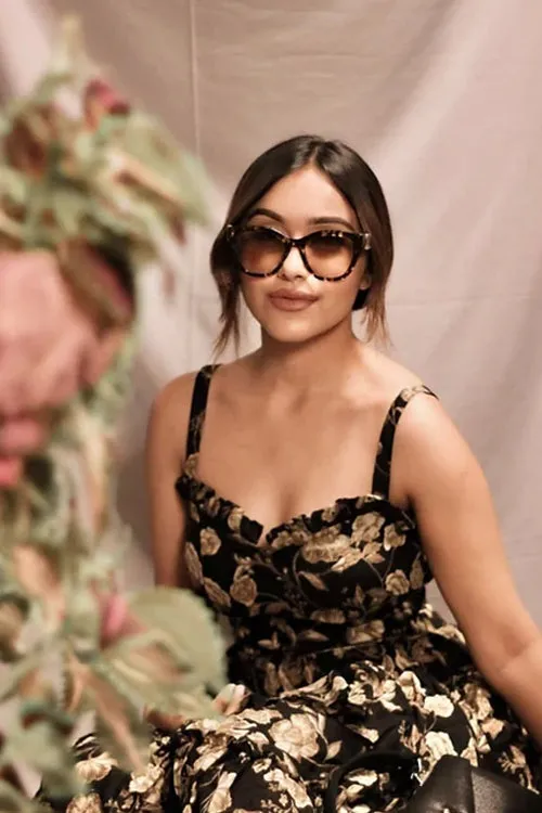 Playful Black Floral Dress