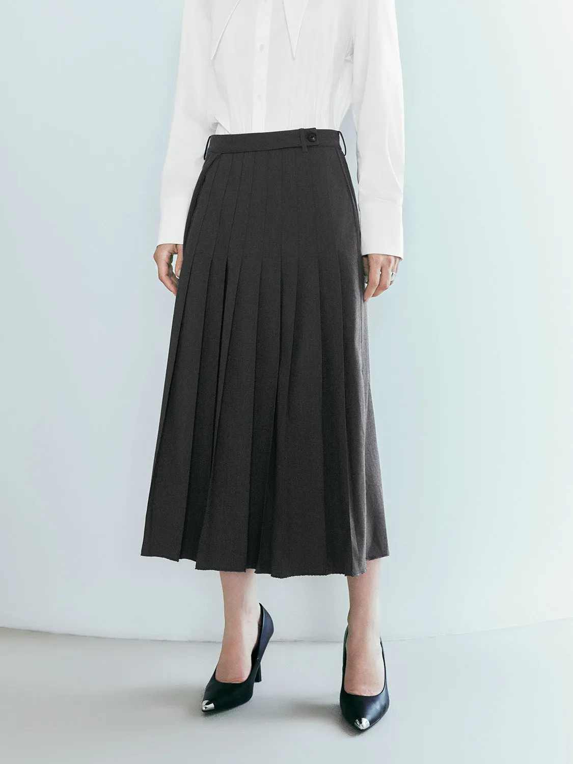 Pleated Loose A-Line Skirt