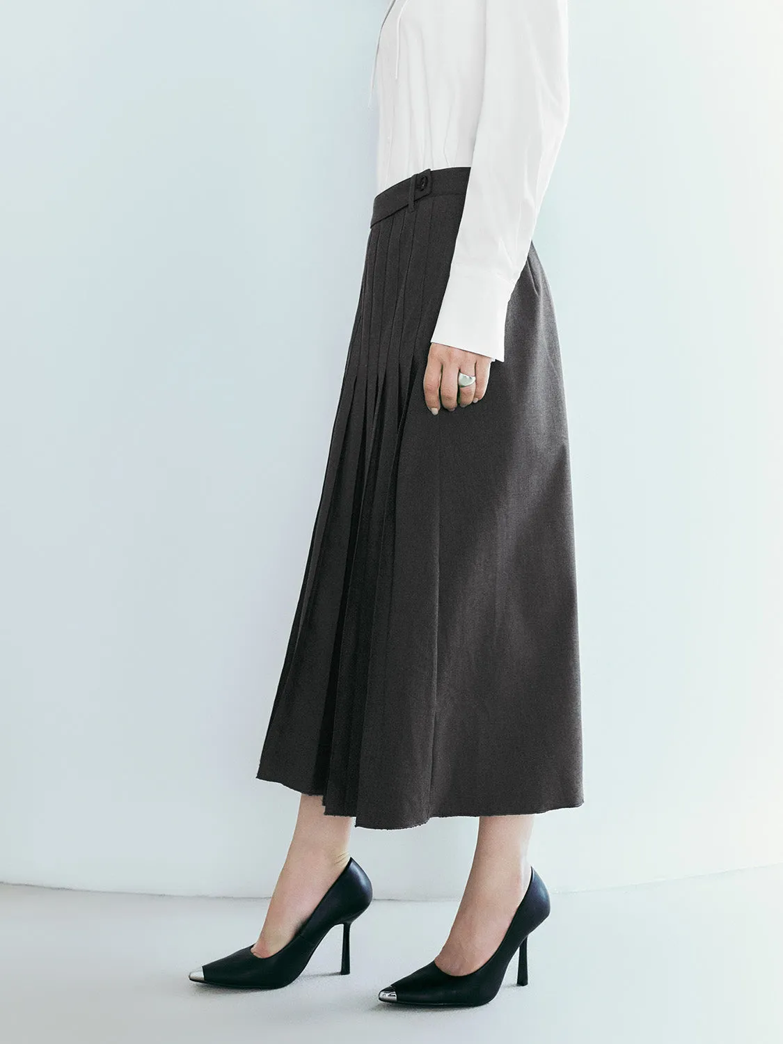 Pleated Loose A-Line Skirt