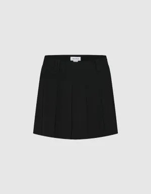 Pleated Mini A-Line Skirt