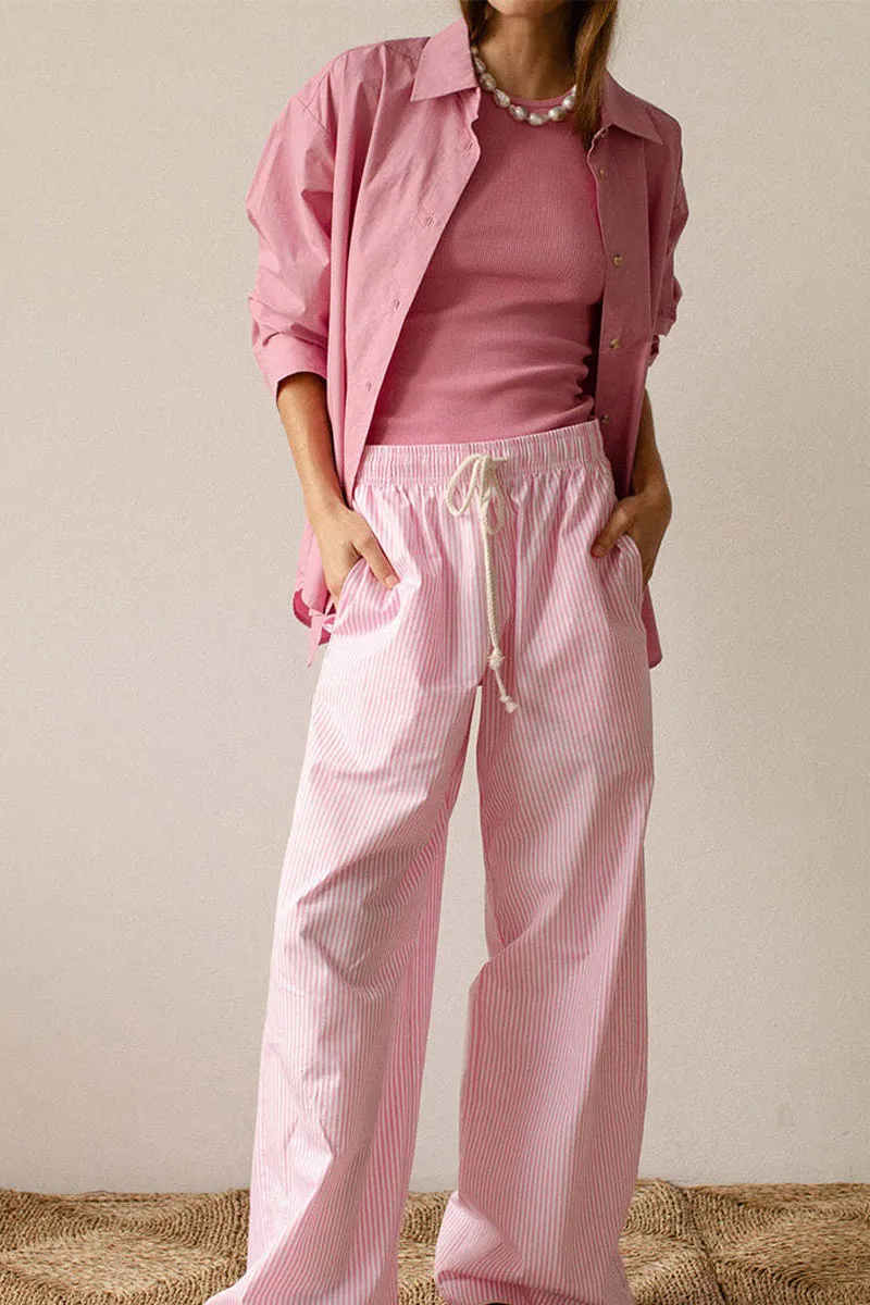 PN0142 Stripe Wide Leg Pants