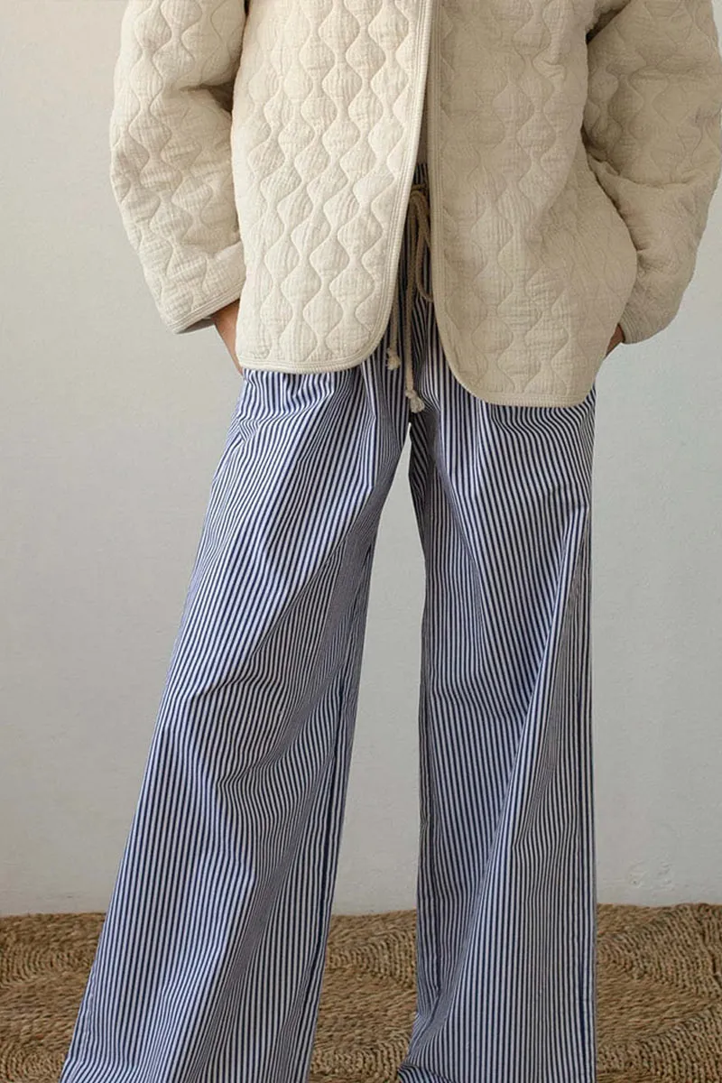 PN0142 Stripe Wide Leg Pants