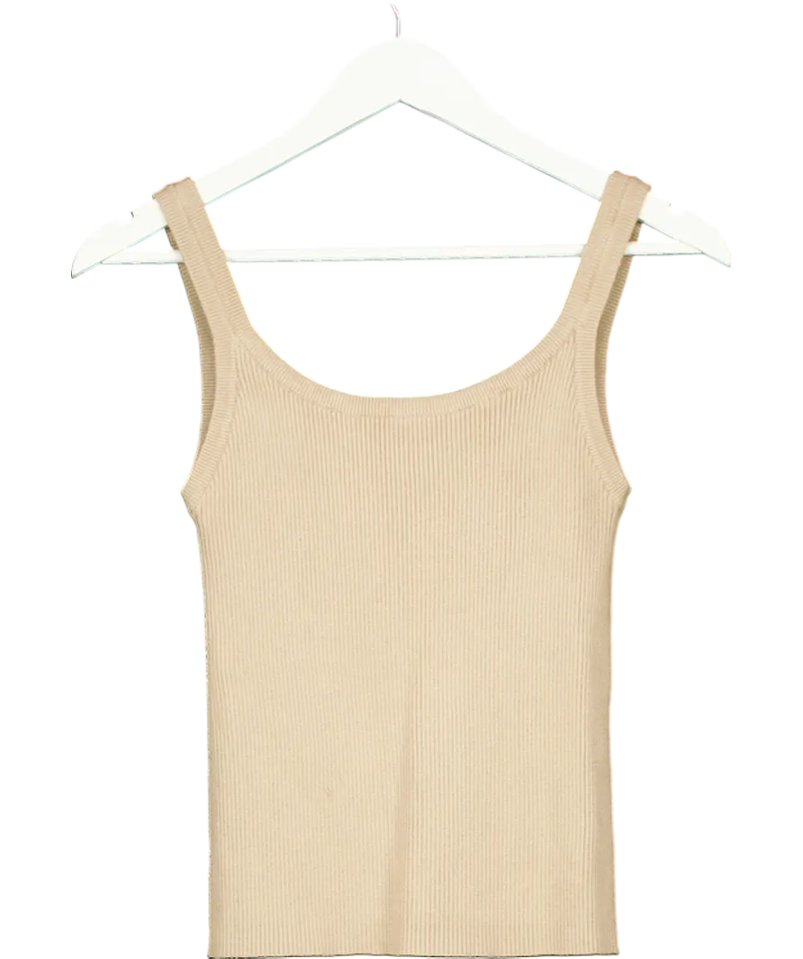 PRETTY LAVISH Beige Gabby Knit Cami Top UK S