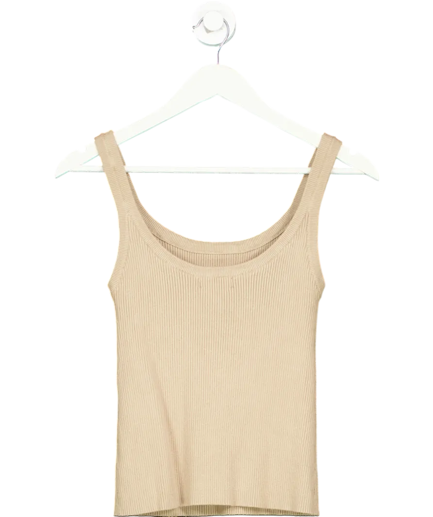 PRETTY LAVISH Beige Gabby Knit Cami Top UK S
