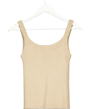 PRETTY LAVISH Beige Gabby Knit Cami Top UK S