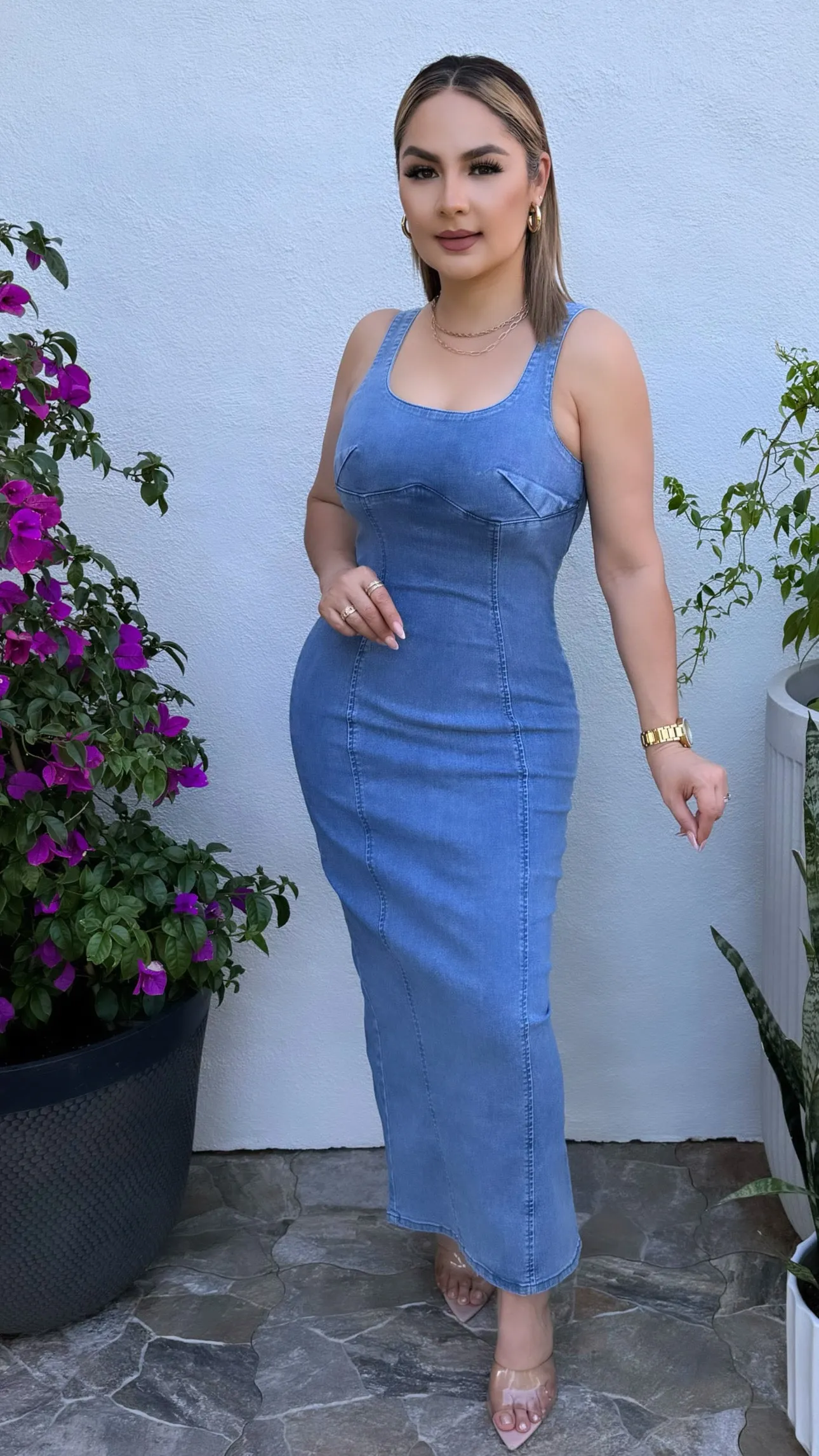 PRIAH DENIM DRESS