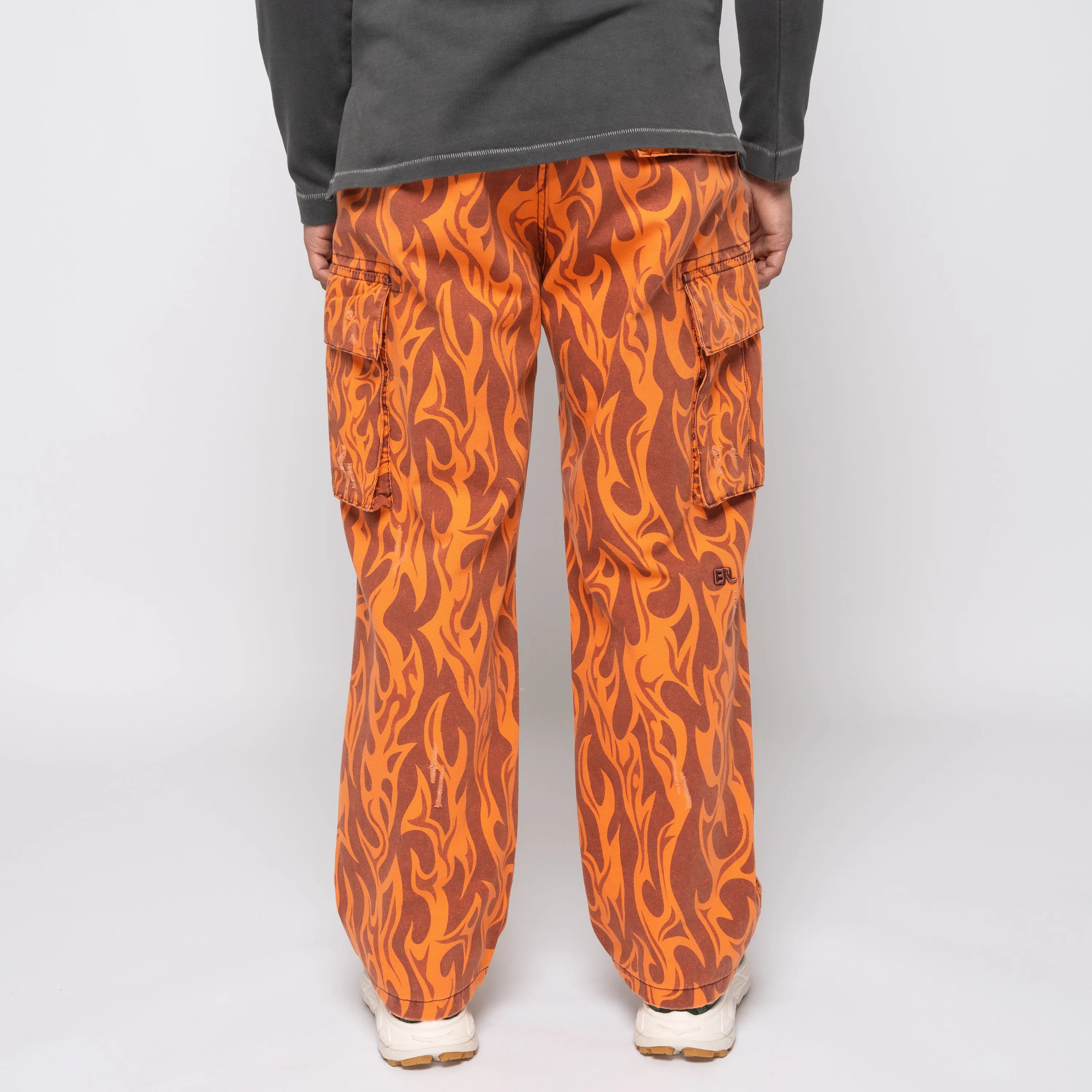 Printed Cargo Pants Orange Flame ERL08P006