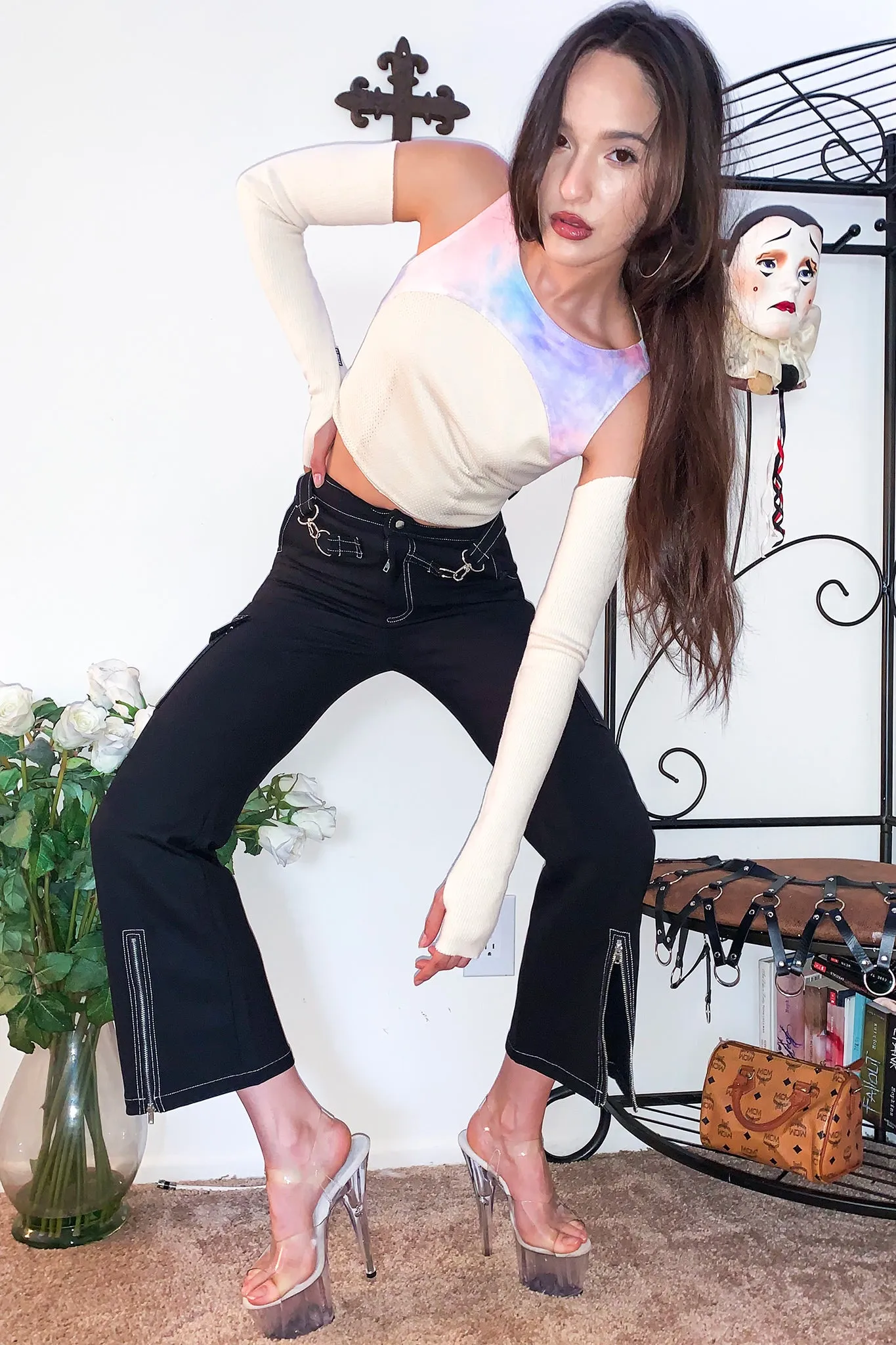 Pull In Crop Top Sleeve Set