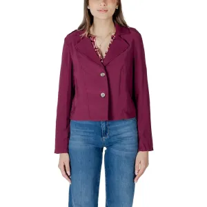 Purple Viscose Jackets & Coat