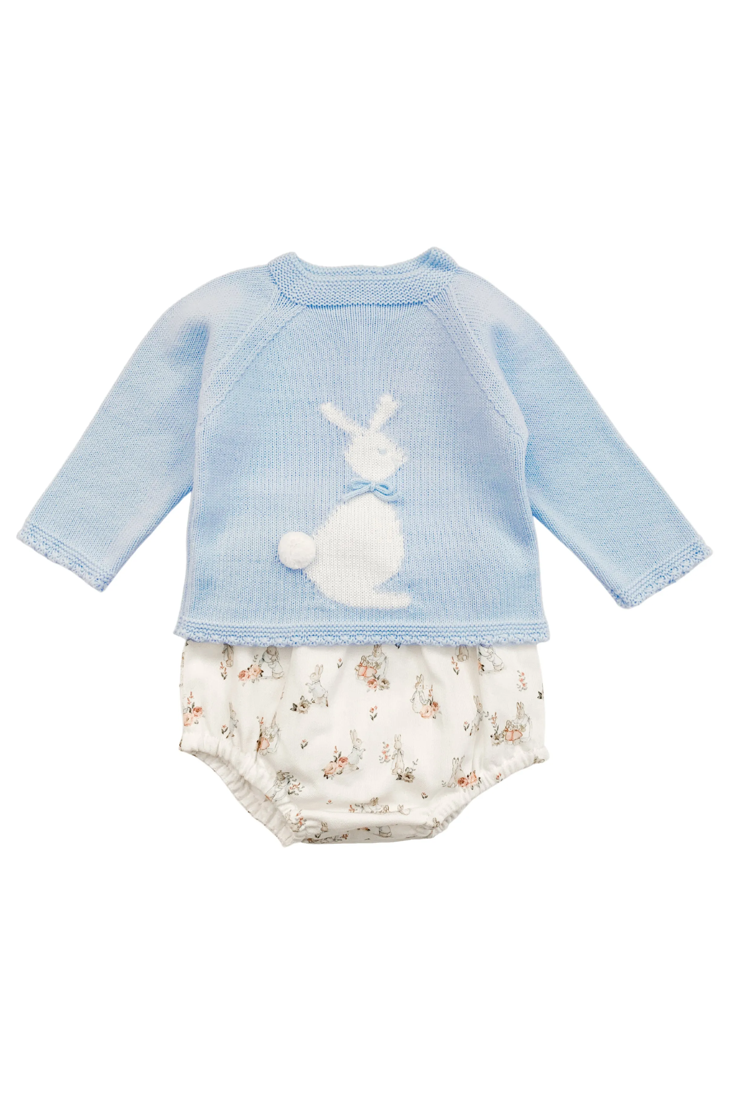 "Hadley" Blue Knit Peter Rabbit Top & Jam Pants
