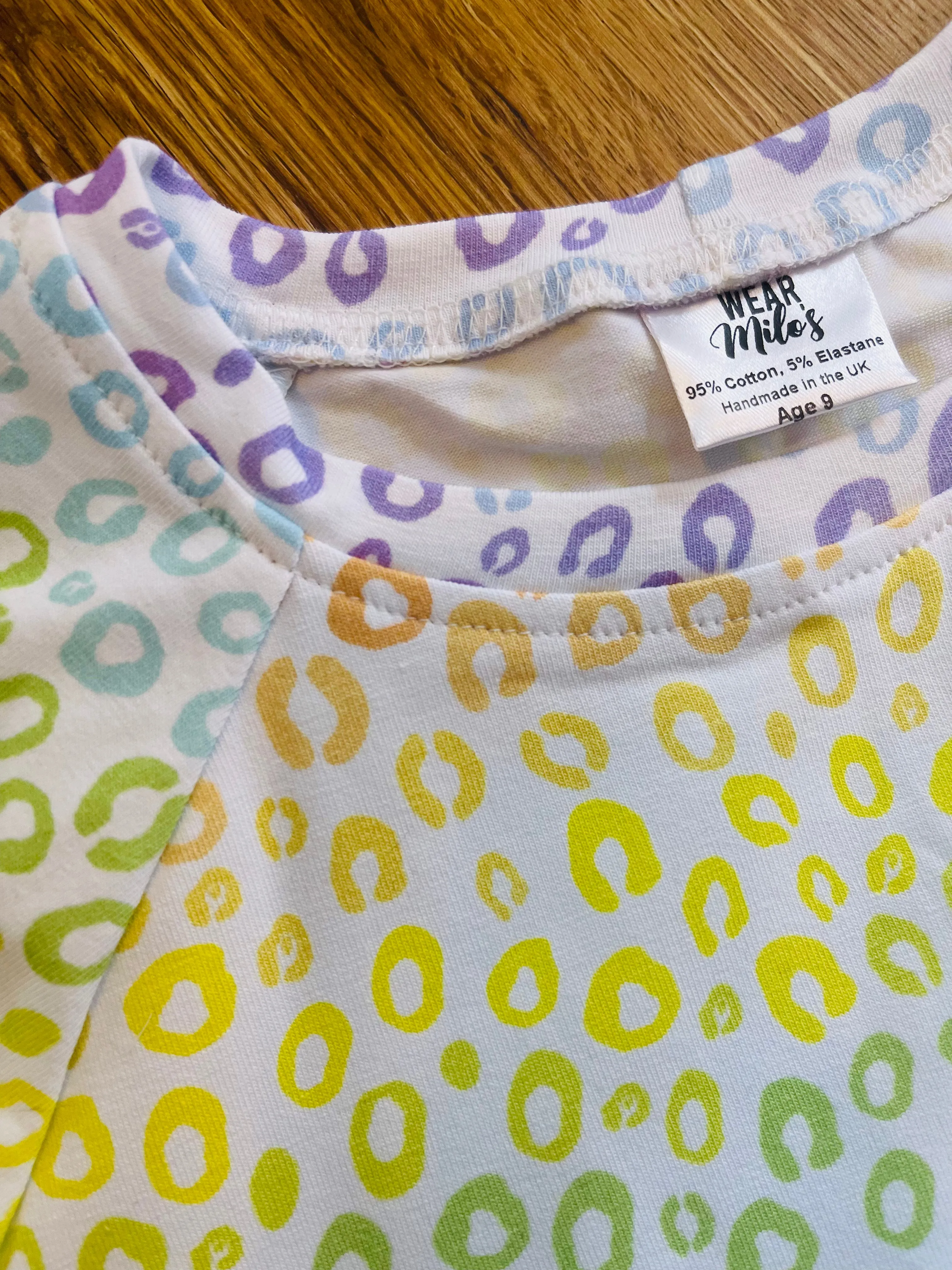 Rainbow Leopard Cropped Tee - Age 9