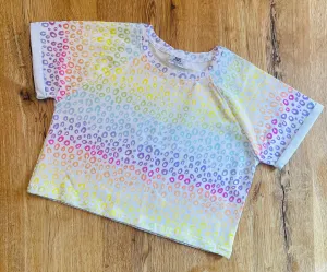Rainbow Leopard Cropped Tee - Age 9