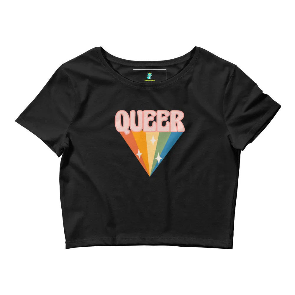 Rainbow Queer Sparkle - Cropped Baby Tee