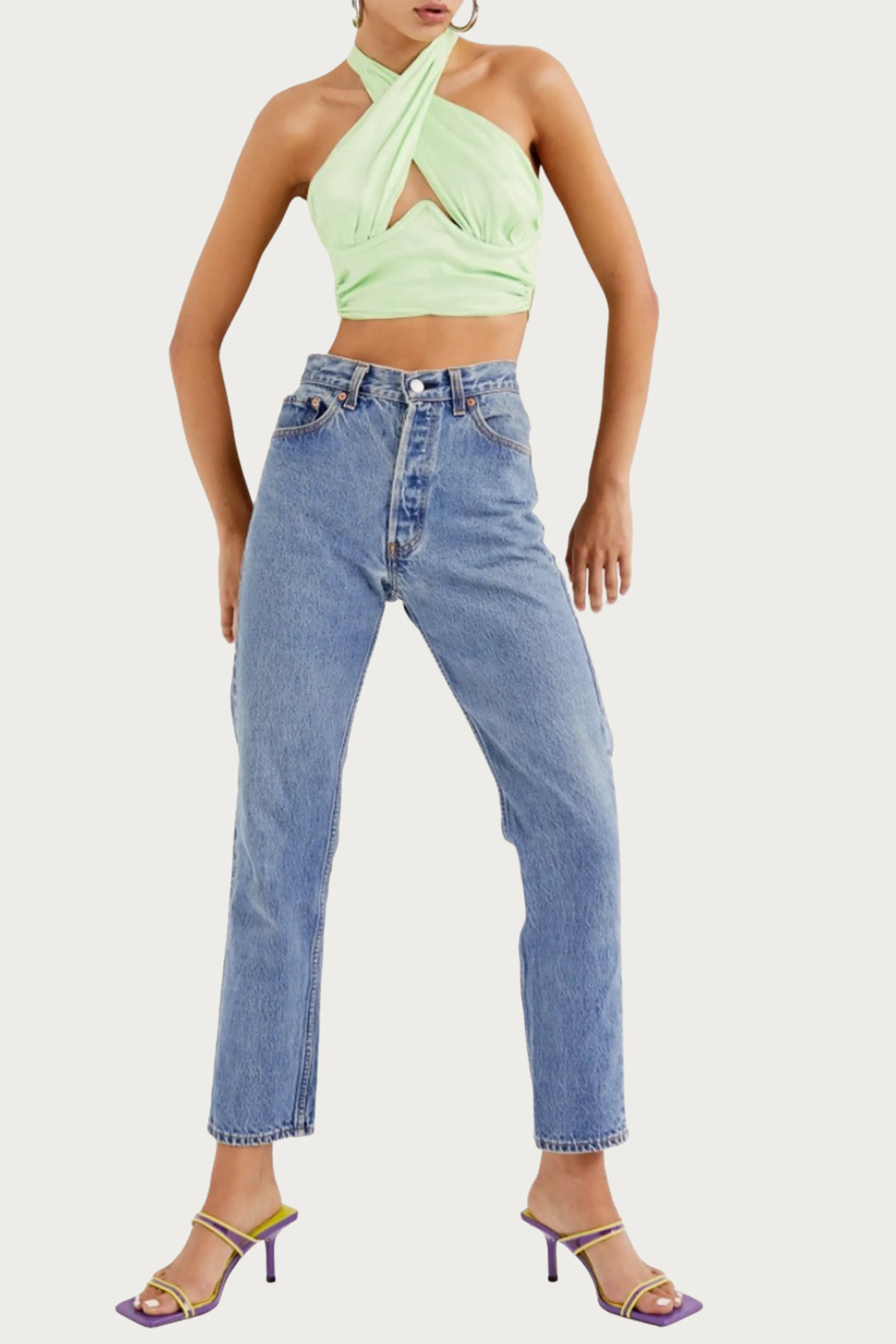 RANA CROPPED CROSS FRONT OPEN-BACK TOP