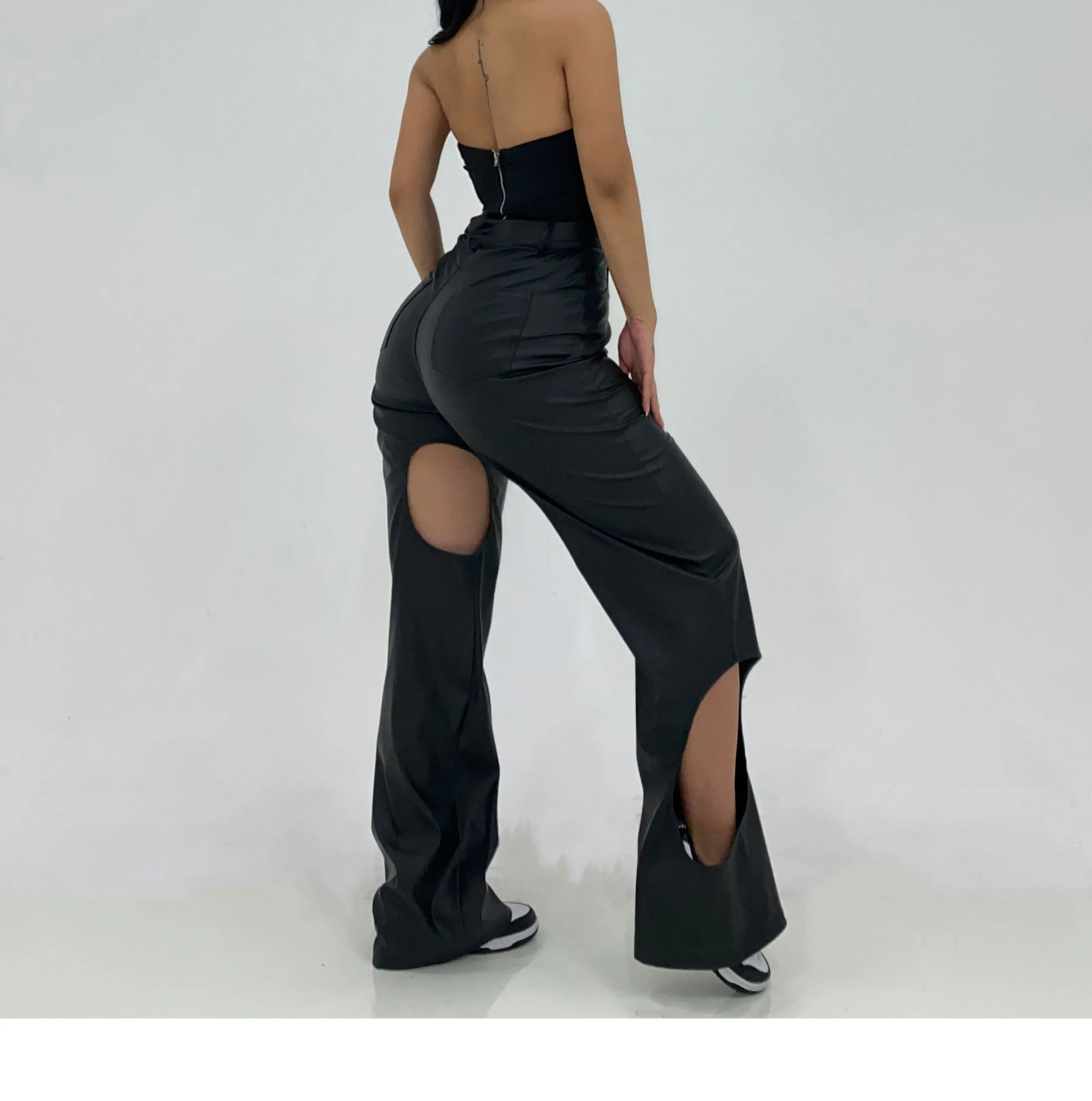 Reena Black PU Leather SYNEZ Pants