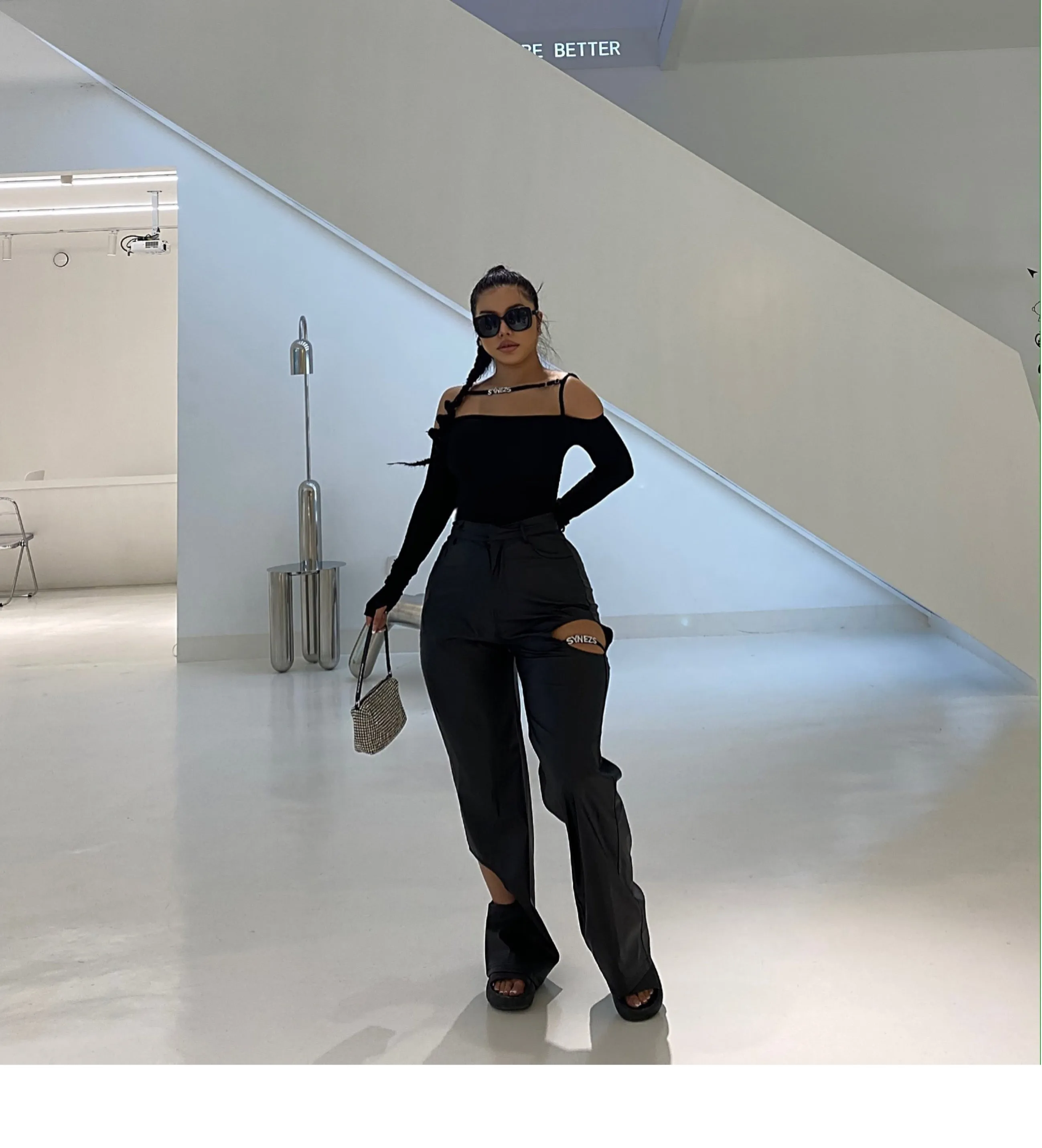 Reena Black PU Leather SYNEZ Pants