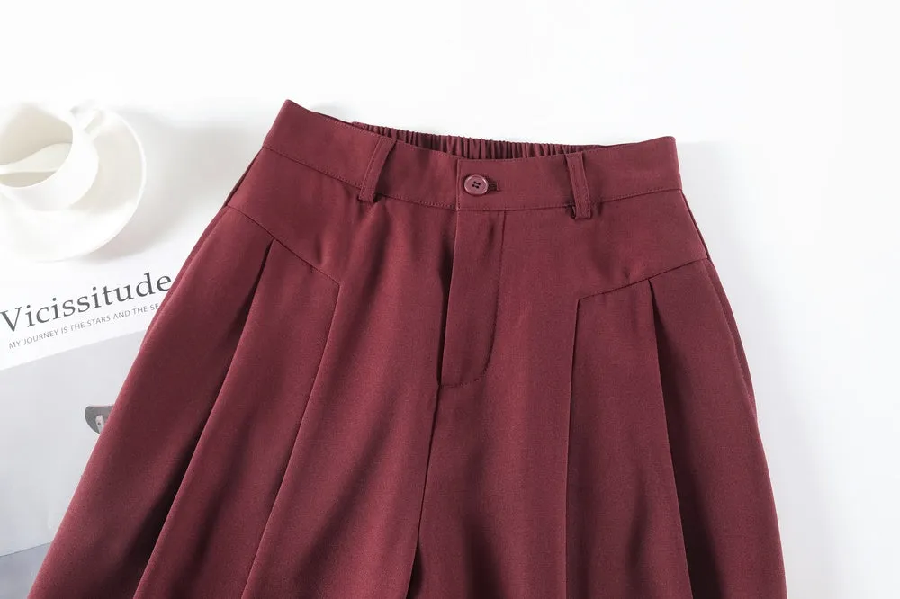 Relaxed Solid Color High Waist Pant for Stylish Women's Outfit